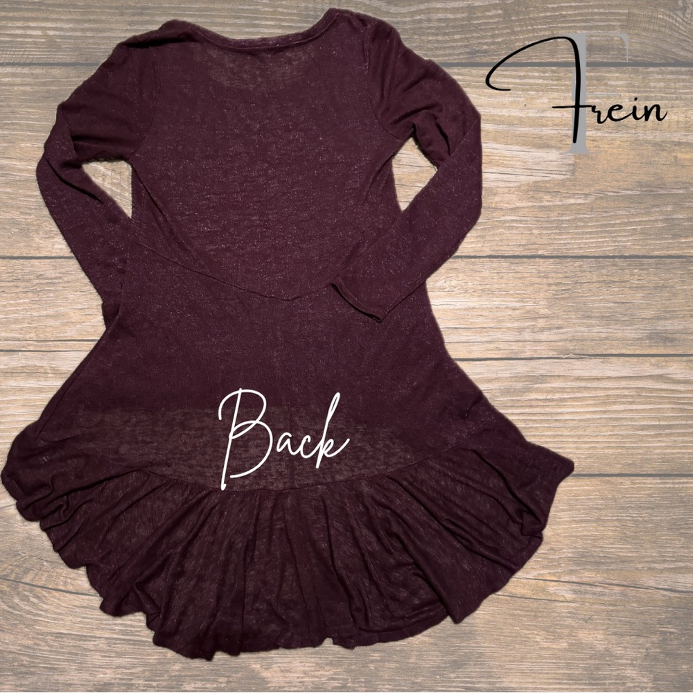 High/Low Romantic Burgundy Duster Top - Picture 3 of 4